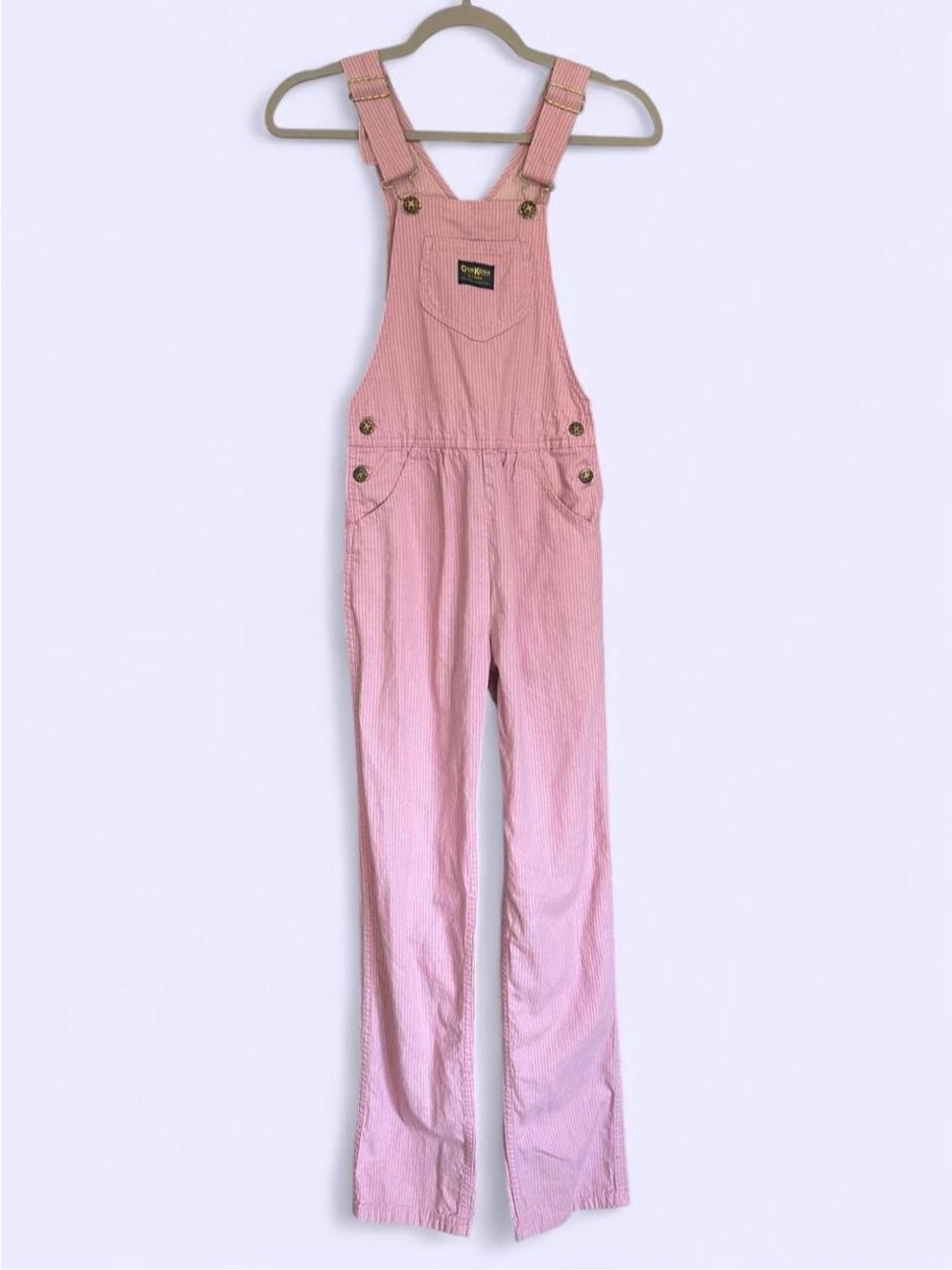 Vintage 90s OshKosh B’Gosh Pink Striped Overalls
